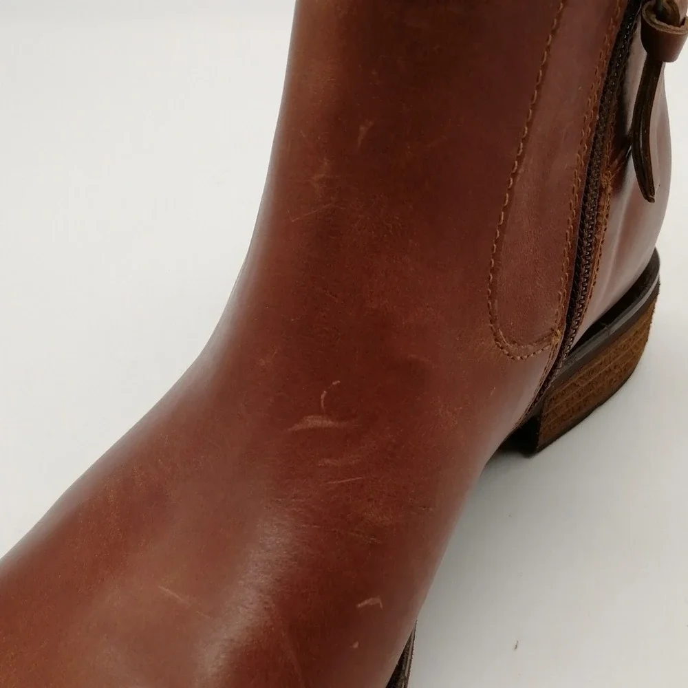 Sofft Shoes‎ Womens Ankle Boot Brown Leather Side Zip Elastic Gussets 6